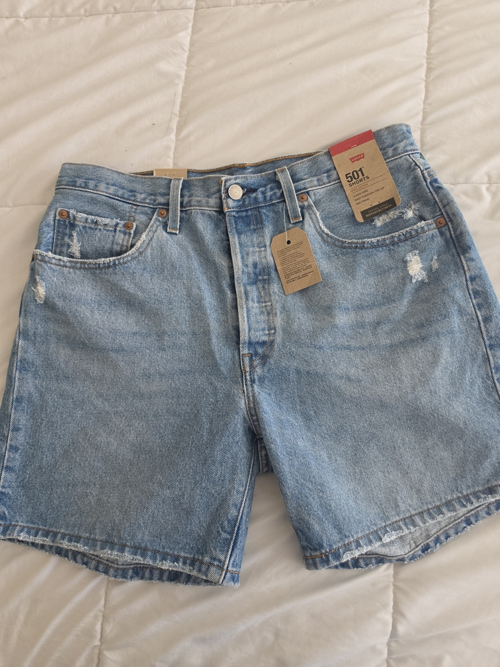Levi's Light Blue Distressed Men’s Denim Shorts